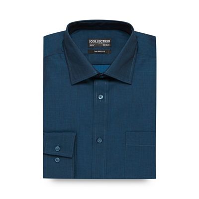 The Collection Dark turquoise plain tonic tailored shirt